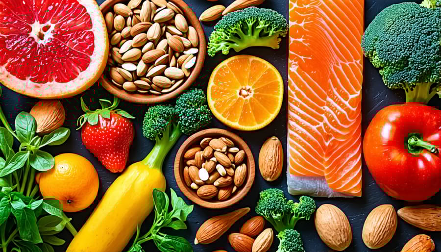 Variety of nutritious, whole foods that support positive mood and emotional wellbeing