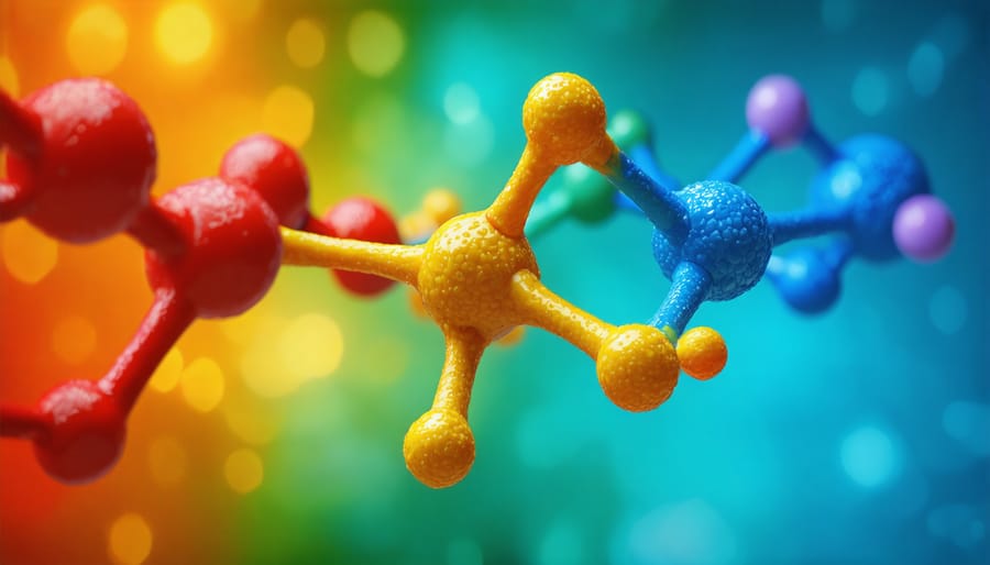 Scientific visualization of calcitonin molecule binding to bone cells