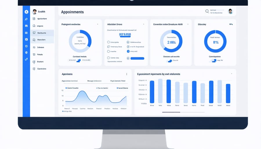 Computer screen displaying comprehensive patient health management system