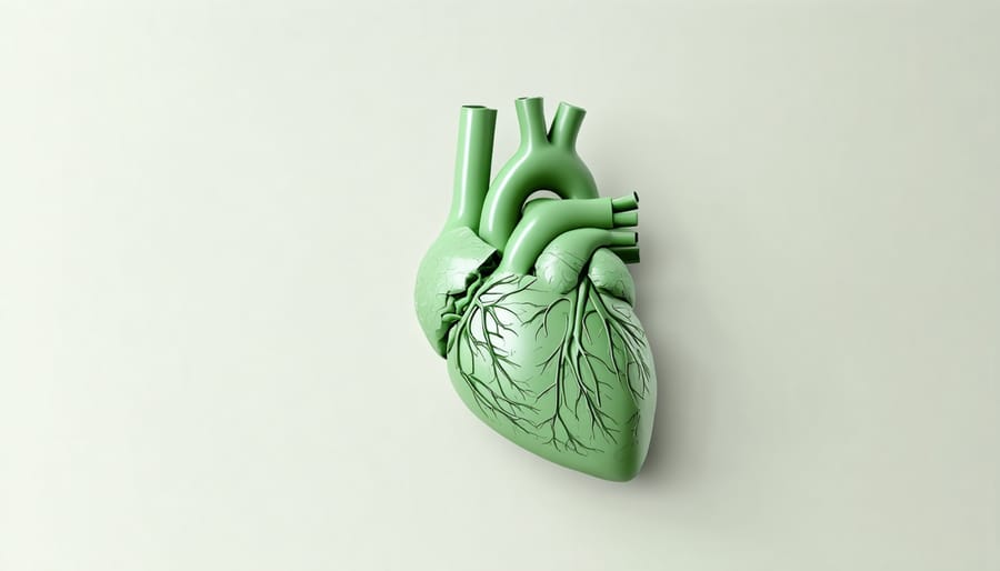 Medical illustration of cannabinoid receptors in cardiac tissue and the endocannabinoid system