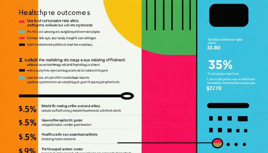 Data visualization of virtual fitness program success metrics and ROI indicators