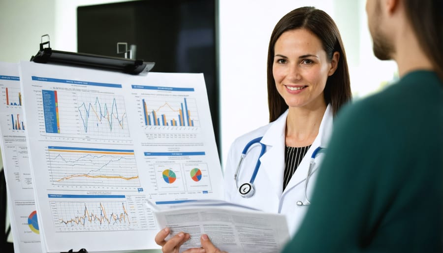 Functional medicine doctor discussing treatment plan with patient in a modern medical office