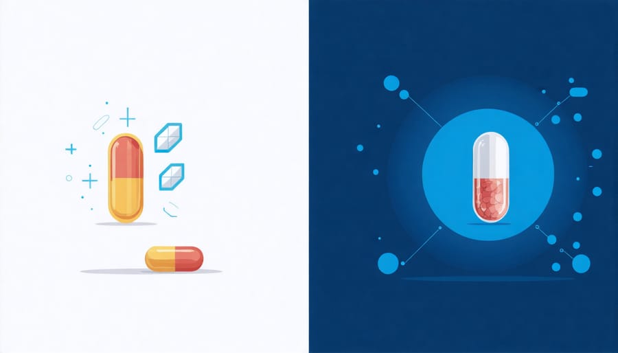 Visual comparison between conventional and functional medicine approaches to autoimmune treatment