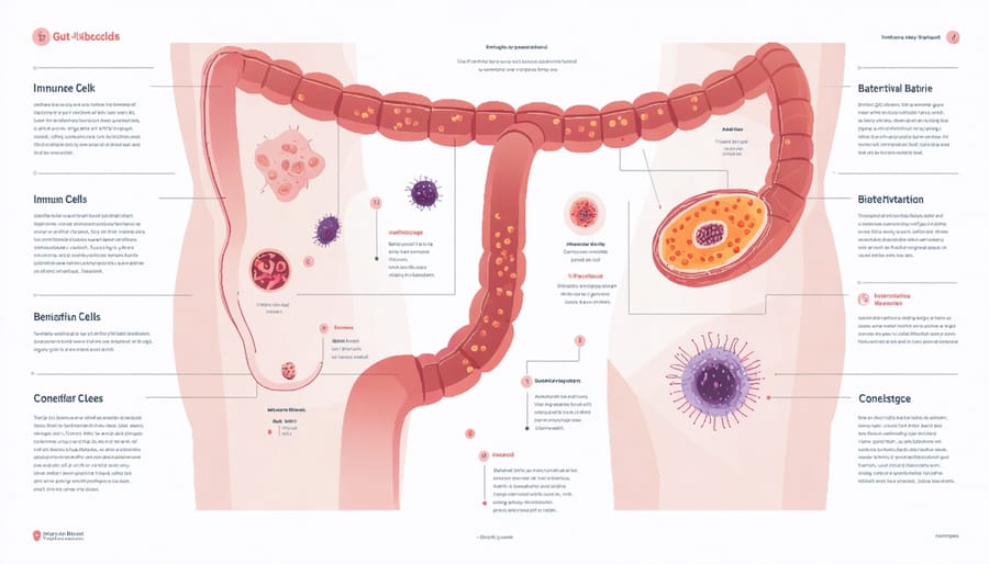 Illustration of the relationship between gut health and immune system function