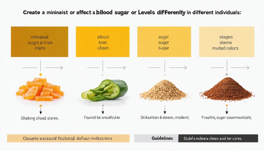 Visual comparison of blood sugar responses to the same meal across different people