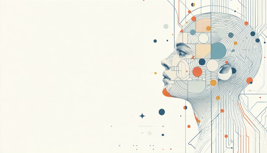 Abstract visualization showing the connection between mental and physical wellness through interconnected symbols
