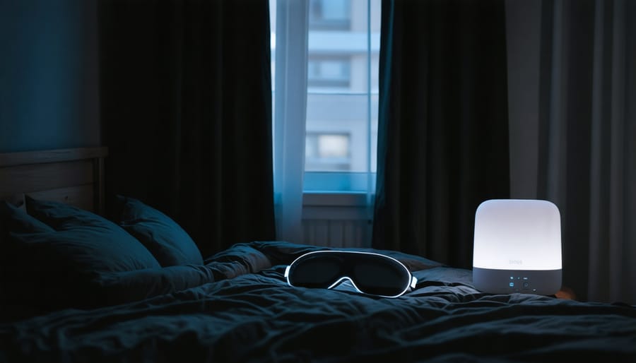 Optimized sleep environment for night shift workers featuring darkness solutions
