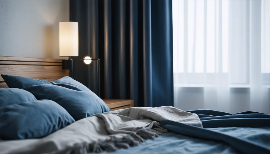 Bedroom environment optimized for quality sleep with sleep-promoting features
