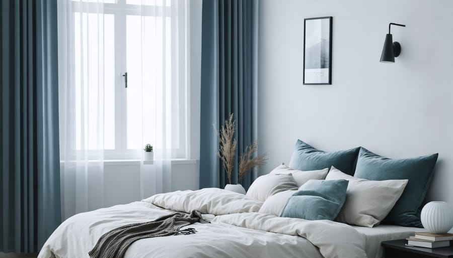 Peaceful bedroom setup featuring sleep-friendly elements for menopausal comfort