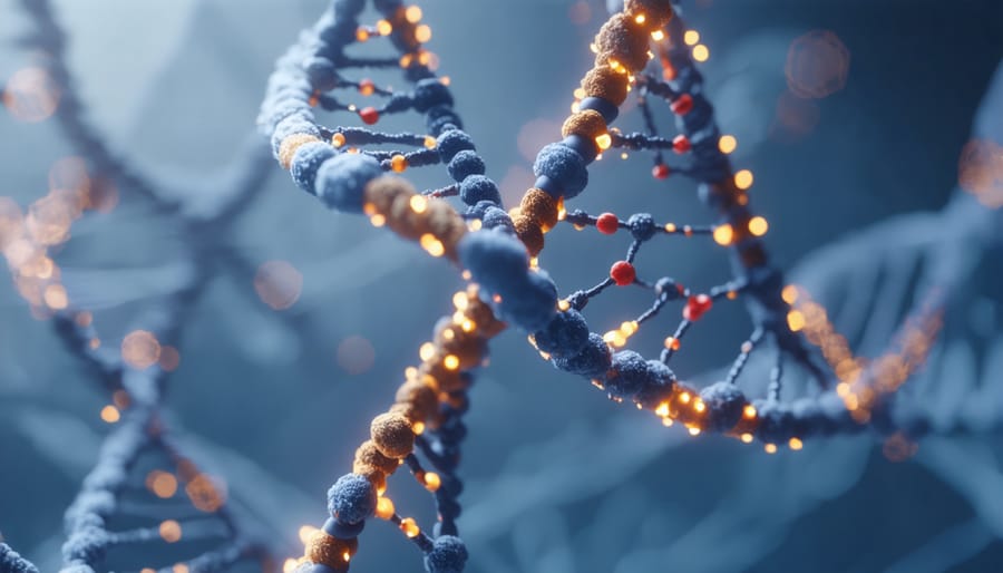 3D model of DNA structure with SLC6A4 gene region highlighted