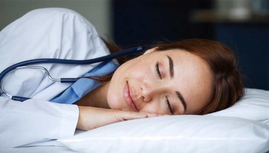 Female patient discussing sleep concerns with healthcare professional