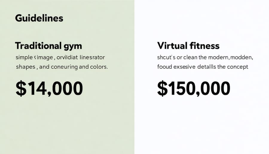 Infographic comparing costs of gym membership versus virtual fitness subscriptions
