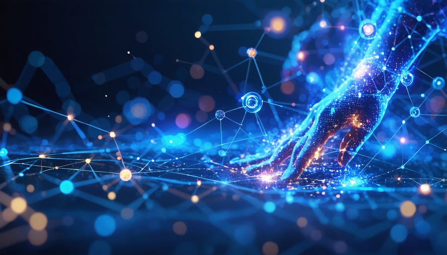 Abstract representation of AI-powered health data analysis and personalization