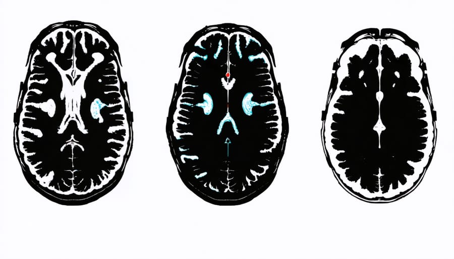 Side-by-side comparison of brain activity scans showing normal sleep patterns versus sleep-deprived states