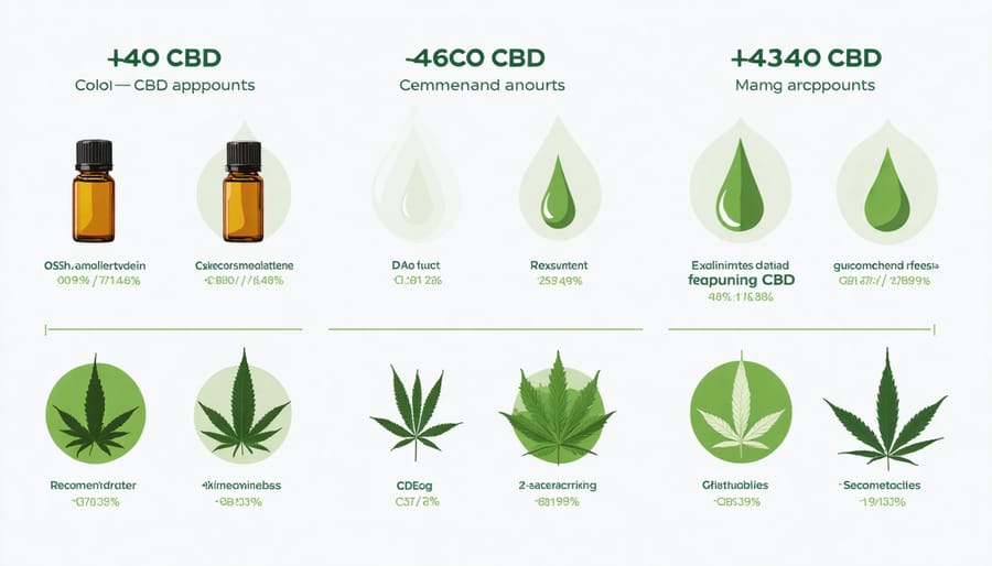 Infographic displaying safe CBD dosage ranges and measurement guidelines
