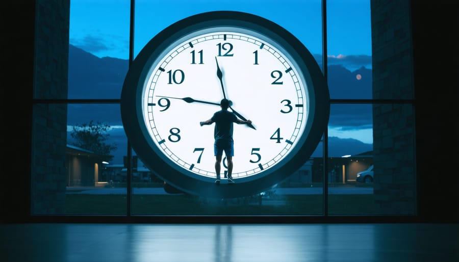 Individual exercising outdoors during early morning light to reset their body clock