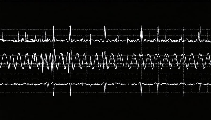 Brain wave recording displaying a characteristic K-complex pattern during sleep