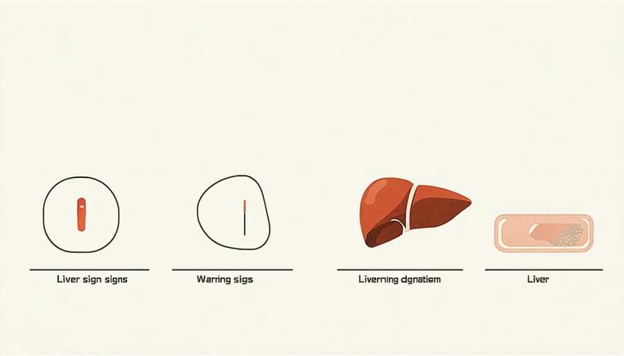 Anatomical diagram showing common symptoms of liver stress