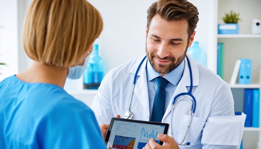 Doctor and patient engaged in shared decision-making during consultation