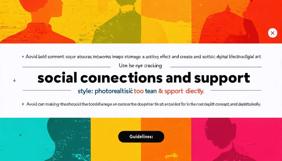 Visual diagram illustrating various forms of social support networks and their interconnections