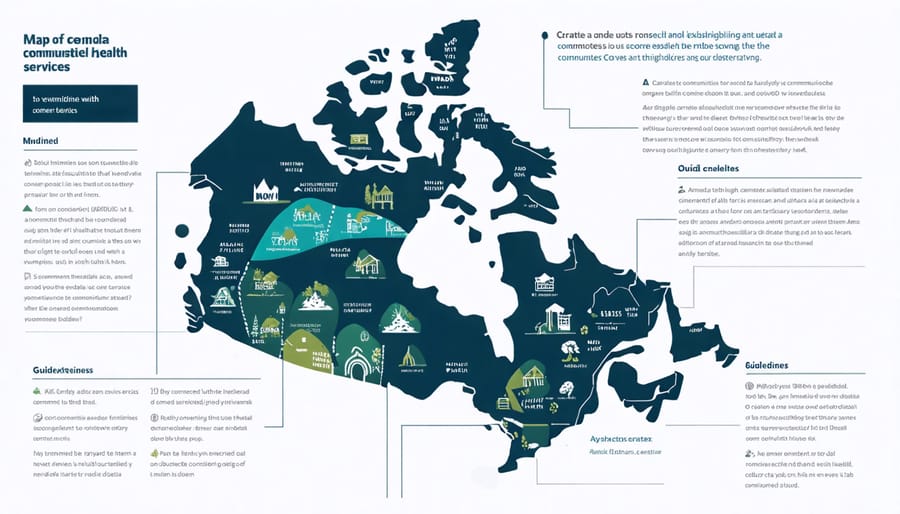 Illustrated map showing digital mental health coverage across Canadian territories