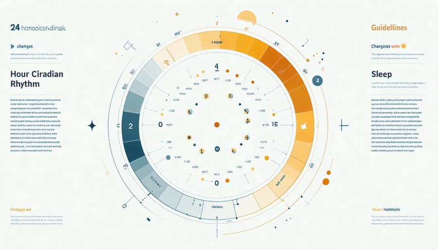 Infographic of human circadian rhythm cycle showing sleep patterns and biological clock