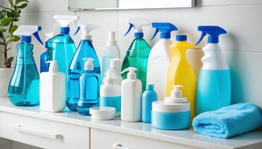 Display of everyday household items containing potential hormone-disrupting chemicals