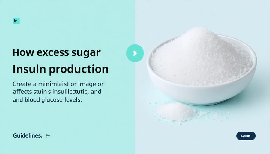 Diagram illustrating the relationship between sugar intake, insulin resistance, and Type 2 diabetes development
