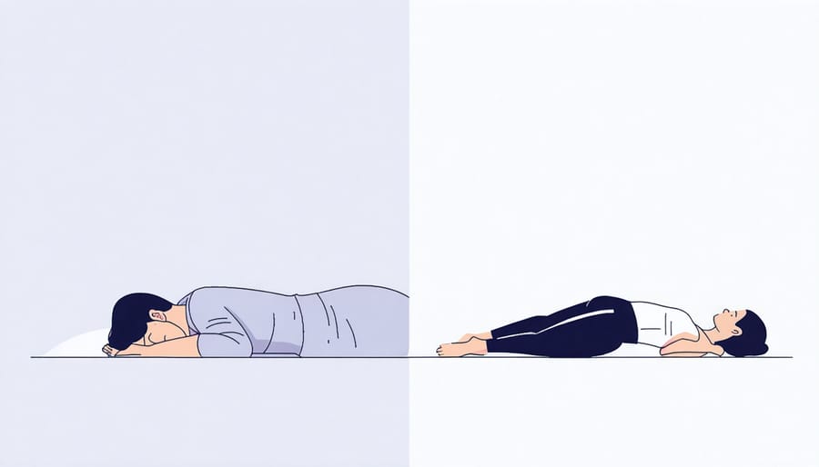 Contrasting images of healthy sleep and exercise habits for immune support