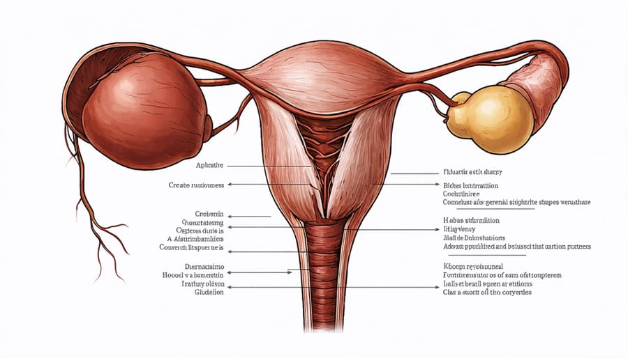 Anatomical diagram of the male reproductive system with clear labels of major organs and structures