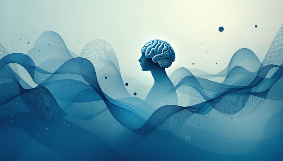Abstract illustration showing the connection between mind and body in stress management