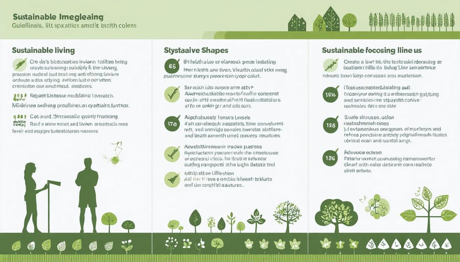 Visual diagram connecting eco-friendly lifestyle choices to personal health outcomes