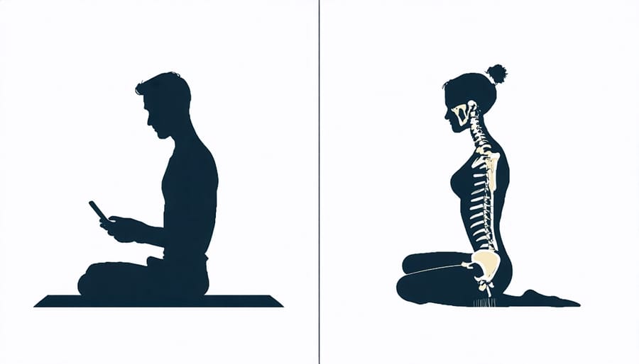 Comparison of correct and incorrect posture when using smartphones and tablets