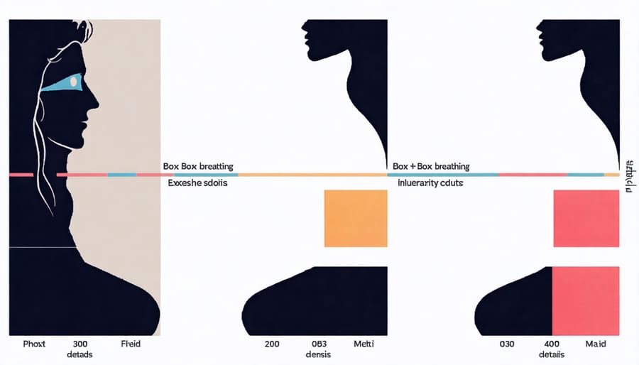Diagram illustrating the four equal phases of box breathing technique
