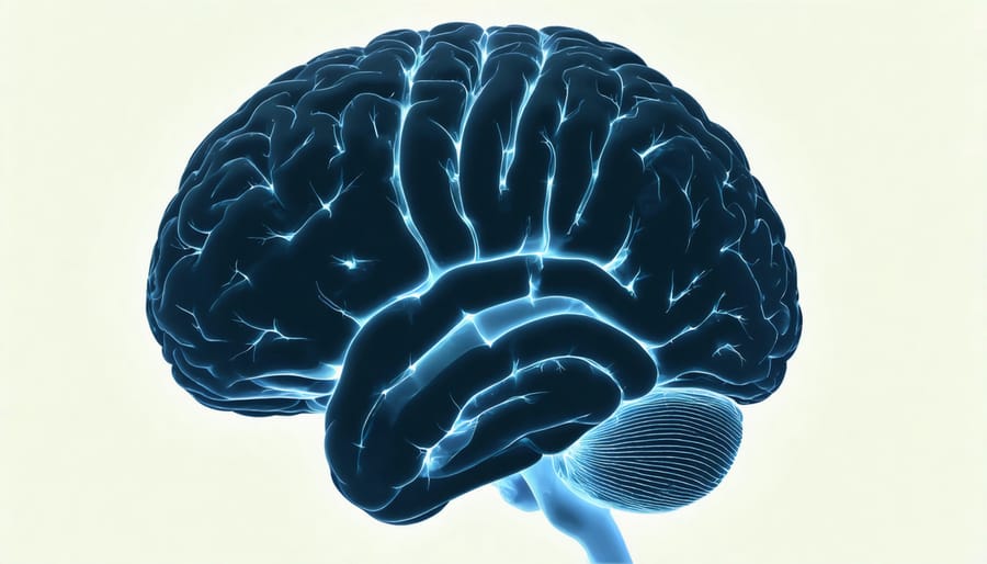Colorful brain imaging scan highlighting active stress response regions