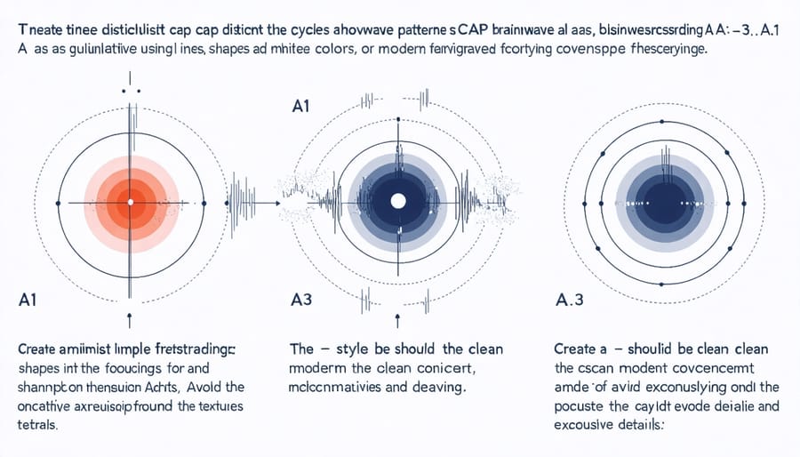 Electroencephalogram (EEG) waveforms showing the different phases of cyclic alternating pattern sleep