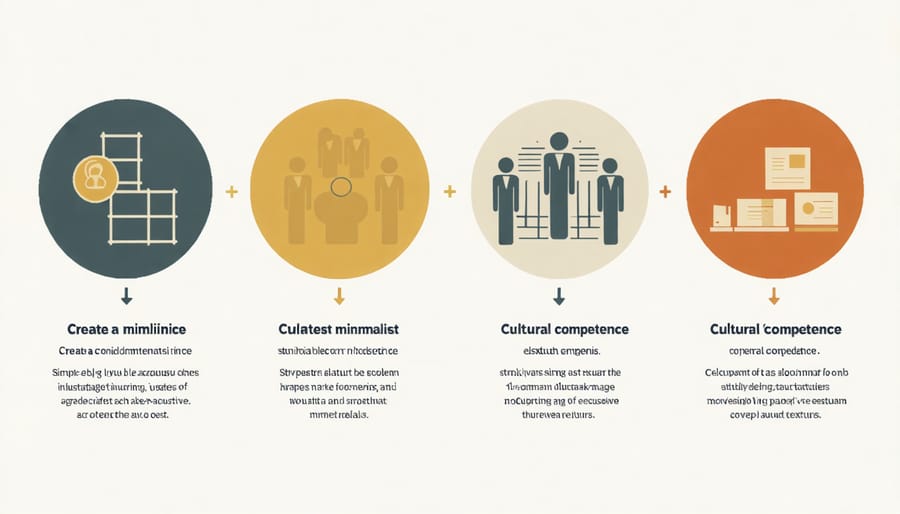 Circular diagram illustrating awareness, knowledge, skills, and attitudes in cultural competence