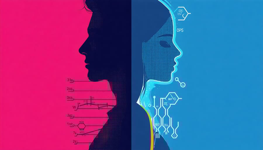 Side-by-side comparison of how sleep affects male and female hormone patterns