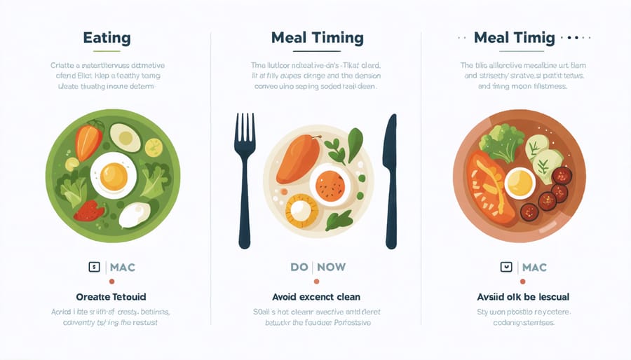 Visual comparison of various balanced meal timing schedules and eating patterns