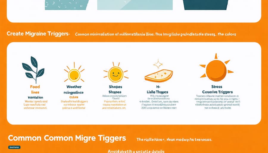 Visual chart displaying various migraine triggers and their categories