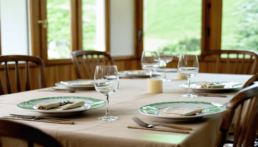 Serene mindful eating environment setup with proper dining arrangements