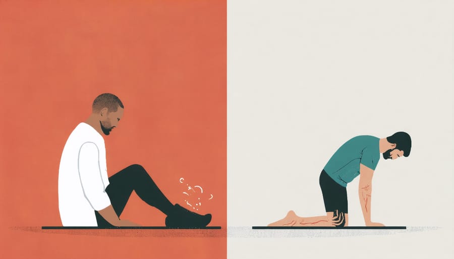 Before and after comparison of a person managing neuropathy pain with medical intervention