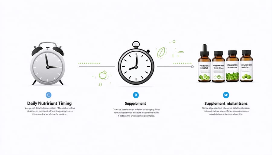 24-hour circular timeline showing optimal timing for different nutrients throughout the day