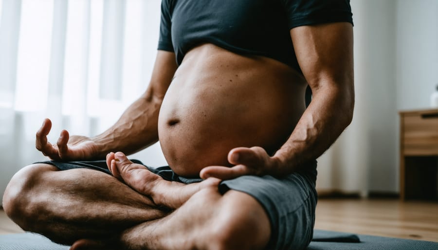 Man practicing self-care activities during partner's pregnancy
