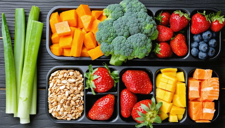 Balanced meal preparation featuring nutrient-rich foods for senior nutrition