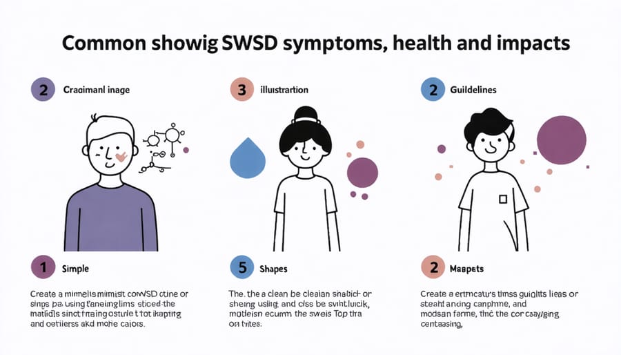 Visual diagram illustrating key symptoms and health effects of Shift Work Sleep Disorder
