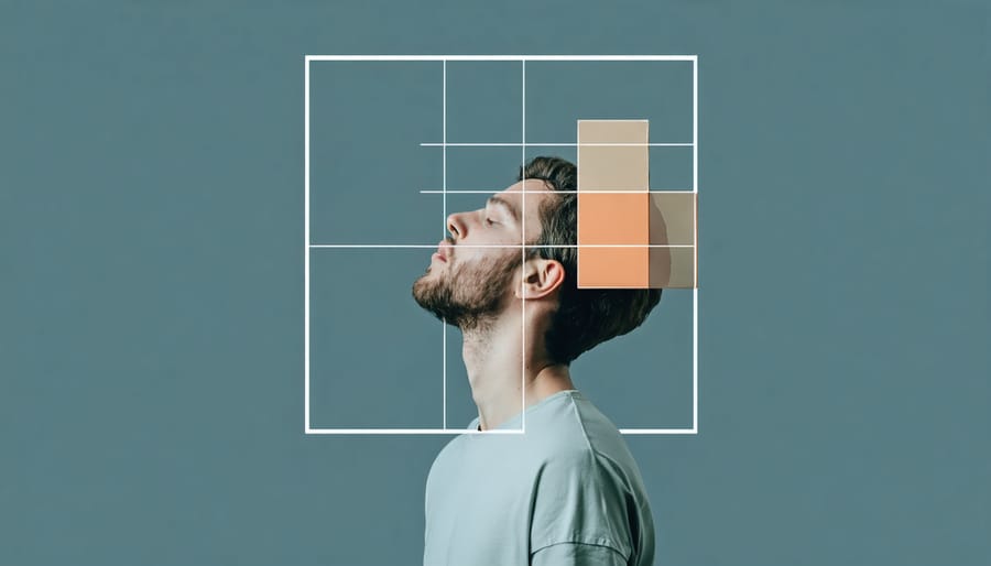 Step-by-step visual guide showing the four stages of box breathing technique
