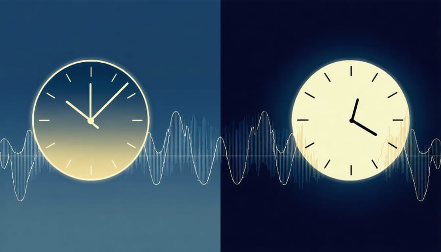 Visual representation of circadian rhythm patterns across day and night phases