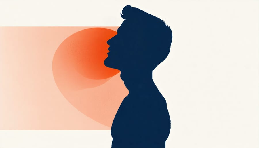 Step-by-step visualization of proper deep breathing technique for stress relief
