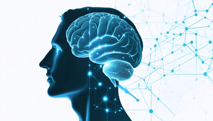 Artistic visualization of neural connections between brain and body systems